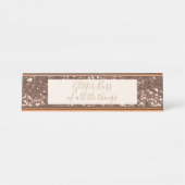 Porte-nom de bureau Rose Gold Glitter Boss (Devant)
