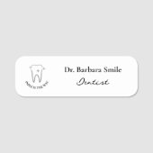 Porte-nom Dental Assistant Dentiste Minimal Blanc (Devant)