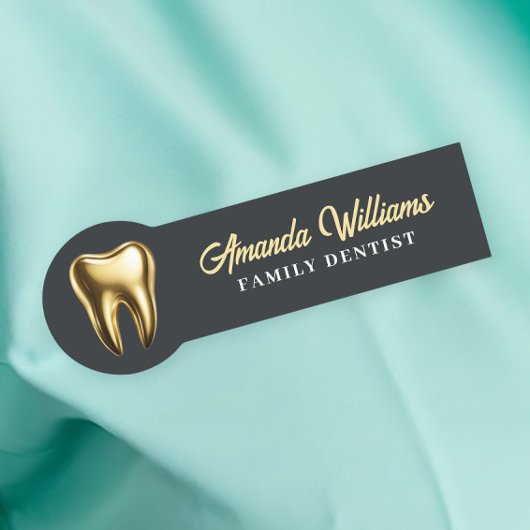 Porte-nom Dentist Gold Logo Professionnel