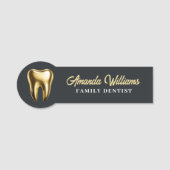 Porte-nom Dentist Gold Logo Professionnel (Devant)