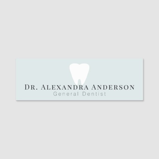 Porte-nom Dentist White Teeth Light Blue (Devant)