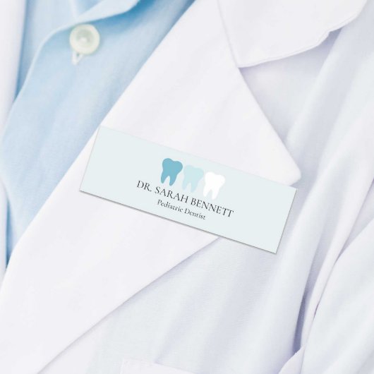 Porte-nom Dentiste élégant bleu clair professionnel