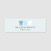 Porte-nom Dentiste élégant bleu clair professionnel (Devant)