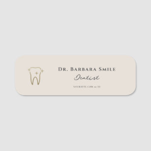 Porte-nom Dentiste esthétique dentaire sable beige