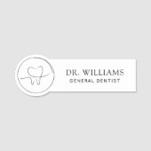 Porte-nom Dentiste minimaliste dentaire (Devant)