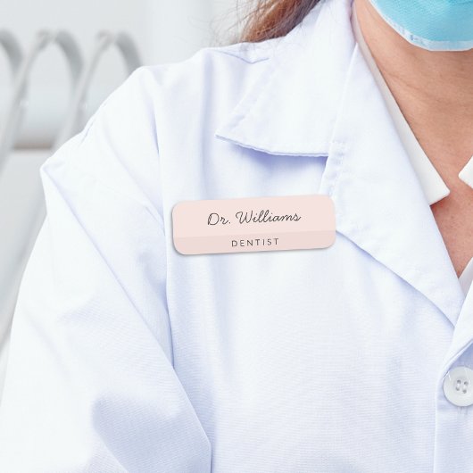 Porte-nom Dentiste Minimaliste Rose