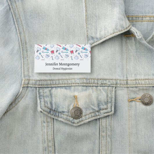 Porte-nom Dents et outils Motif dentaire (En situation)