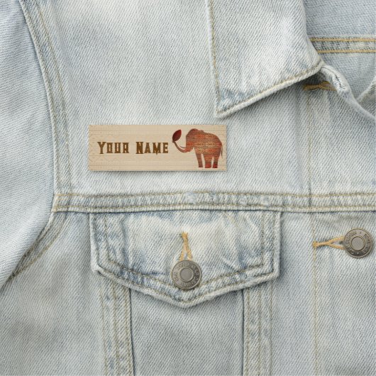 Porte-nom Design d'art tribal des éléphants (En situation)