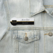 Porte-nom Design Élégant Blanc Et Noir (En situation)