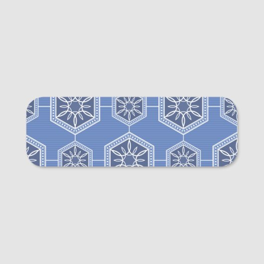 Porte-nom Design Motif ornement bleu (Devant)