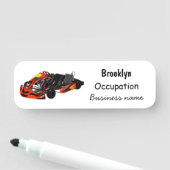 Porte-nom dessin animé de Kart racing (En situation)