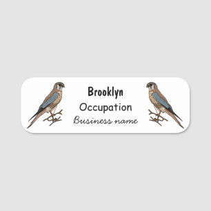 Porte-nom dessin animé d'oiseau-kestrel américain