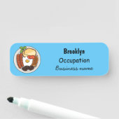 Porte-nom dessin animé du petit-déjeuner anglais (En situation)