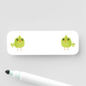 Porte-nom Dessin Animé Oiseau Vert (En situation)