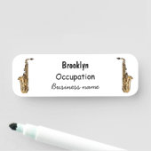 Porte-nom dessin animé saxophone (En situation)