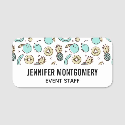 Porte-nom Dessin de la ligne d'été du Motif de fruits mignon (Devant)
