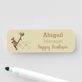 Porte-nom Dessin d'humour australien kangourou (En situation)