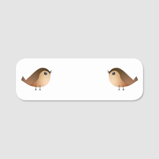Porte-nom Dessin d'Oiseau de Bruant (Devant)
