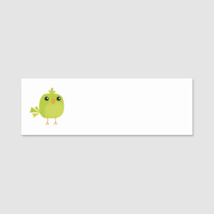 Porte-nom Dessin d'oiseau vert