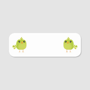 Porte-nom Dessin d'oiseau vert