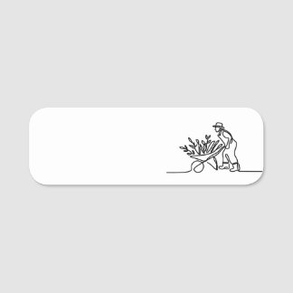 Porte-nom dessin d'un agriculteur ou d'un jardinier