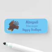 Porte-nom dessin humoristique d'aigle royal (En situation)