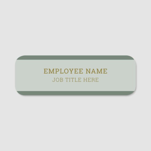 Porte-nom Deux nuances de vert doré professionnel (Devant)