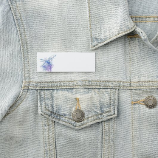 Porte-nom Dragonfly originale aquarelle dans Blue Mauve Natu (En situation)