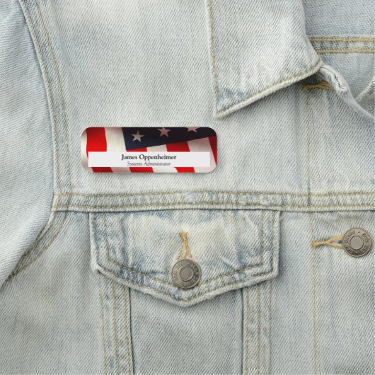 Porte-nom Drapeau américain closeuse (En situation)