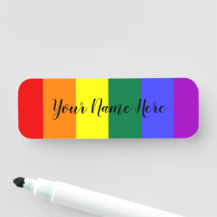 Porte-nom Drapeau arc-en-ciel gay pride