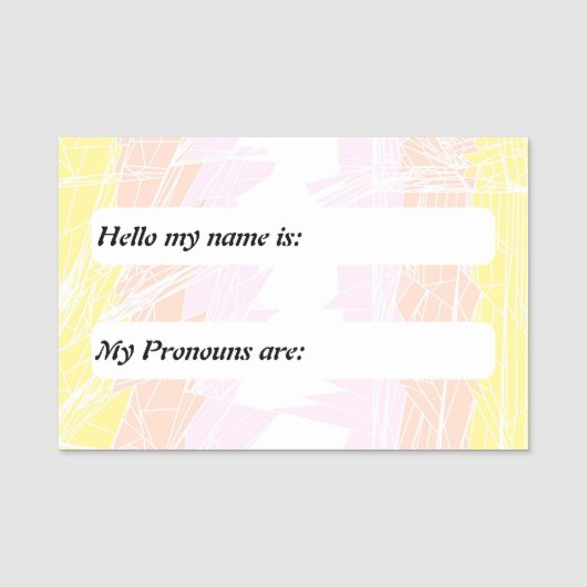 Porte-nom Drapeau de fierté pangender personnalisable funky (Devant)