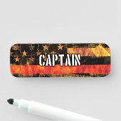 Porte-nom Drapeau du Capitaine Pompier (En situation)