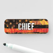 Porte-nom Drapeau du pompier (En situation)