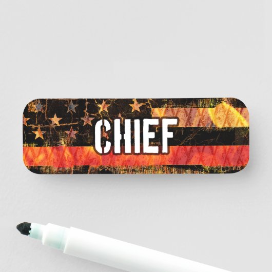 Porte-nom Drapeau du pompier (En situation)