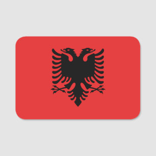 Porte-nom Drapeau patriotique avec drapeau d'Albanie