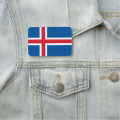 Porte-nom Drapeau patriotique avec drapeau d'Islande (En situation)