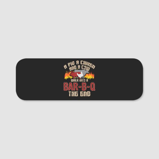 Porte-nom Drôle Cochon Poulet Barre de Vache B Q Barbecue Ch (Devant)