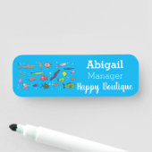 Porte-nom Drôle des créatures marines dessin motif (En situation)