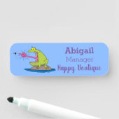 Porte-nom Drôle dessin animé de grenouille et mouche (En situation)