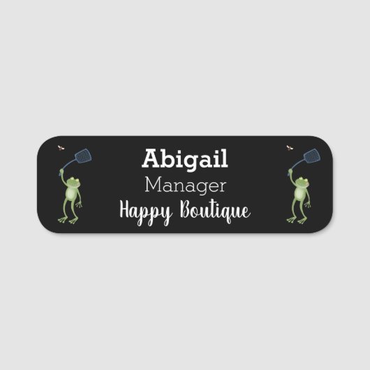 Porte-nom Drôle dessin animé de la mouche à bec de grenouill (Devant)