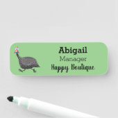 Porte-nom Drôle dessin animé d'oiseau de Guineafowl (En situation)