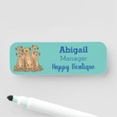 Porte-nom Drôle dessin de la famille meerkat (En situation)