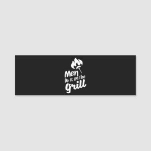 Porte-nom Drôle Les Hommes Du BBQ Le Fument Sur Le Grill