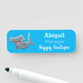 Porte-nom Drôle mignon requin marteau dessin animé (En situation)