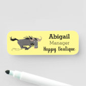 Porte-nom Drôle wildebeest tourner dessin animé illustration (En situation)