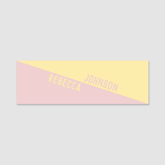 Porte-nom Duonton rose clair Punchy Pastel moderne (Devant)