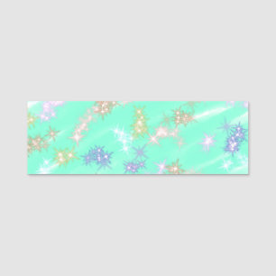 Porte-nom Eau verte couleur parties scintillant brillant mot