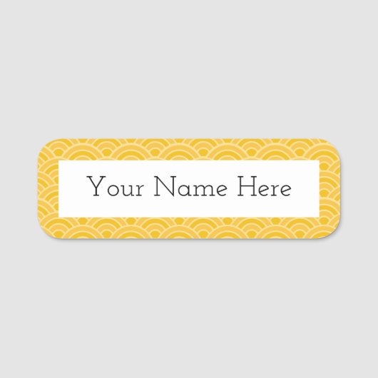 Porte-nom Échelle de poisson jaune soleil (Devant)