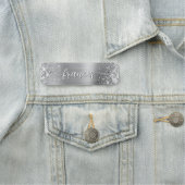 Porte-nom Écran manuscrit Glittery Silver Foil (En situation)