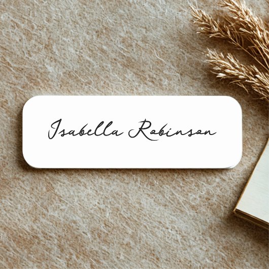 Porte-nom Écrite À La Main Moderne Élégante Magnétique Emplo